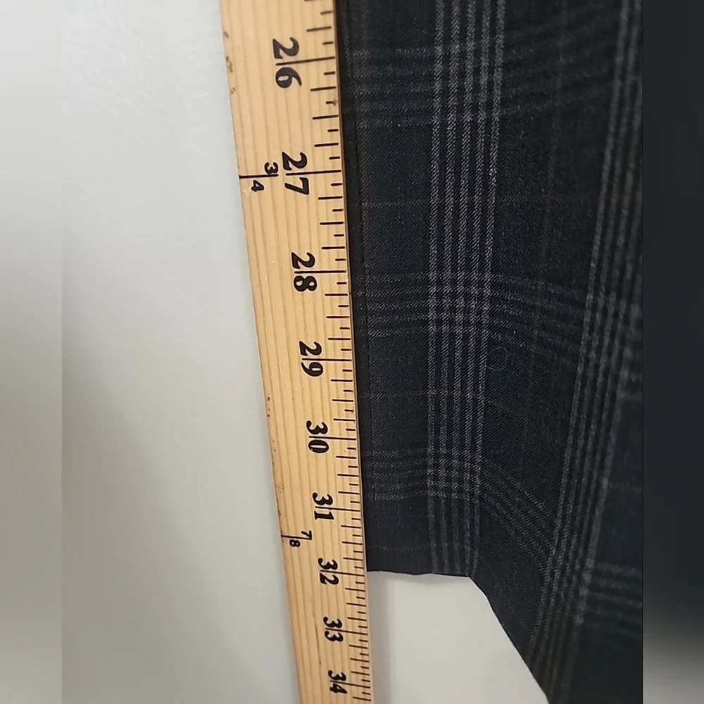 Tallia Mens Suit Pants 34x32 Navy Gray Burgundy Plaid Slim Fit Flat Front